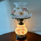 Vintage Butterfly Pink Floral Milk Glass Hurricane Lamp | Vintage Lamp