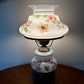 Vintage Butterfly Pink Floral Milk Glass Hurricane Lamp | Vintage Lamp
