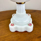 Vintage Pink Rose Floral Milk Glass Hurricane Lamp | Vintage Lamp