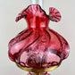 Vintage Fenton Cranberry Paisley Glass Hurricane Lamp