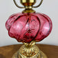 Vintage Fenton Cranberry Paisley Glass Hurricane Lamp