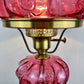 Vintage Fenton Cranberry Paisley Glass Hurricane Lamp