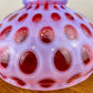 Fenton Cranberry Coin Dot Opalescent Hurricane Lamp Shade | Fenton Glass Shade