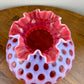 Fenton Cranberry Coin Dot Opalescent Hurricane Lamp Shade | Fenton Glass Shade