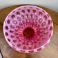 Fenton Cranberry Coin Dot Opalescent Hurricane Lamp Shade | Fenton Glass Shade