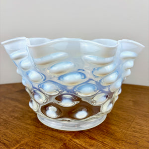 Fenton White Opalescent Coin Dot Lamp Shade | Glass Shade
