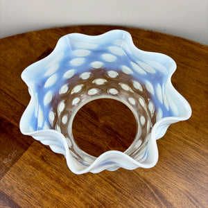 Fenton White Opalescent Coin Dot Lamp Shade | Glass Shade