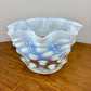 Fenton White Opalescent Coin Dot Lamp Shade | Glass Shade