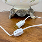Vintage Opalescent Luster Blue Butterfly Pink Yellow Floral Glass Nightlight Lamp