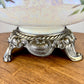 Vintage Opalescent Luster Blue Butterfly Pink Yellow Floral Glass Nightlight Lamp