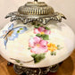Vintage Opalescent Luster Blue Butterfly Pink Yellow Floral Glass Nightlight Lamp