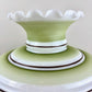 Large Quoizel Green Floral Hurricane Lamp Shade | Glass Shade