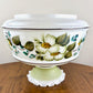 Large Quoizel Green Floral Hurricane Lamp Shade | Glass Shade