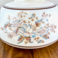 Large Quoizel White Blue Floral Trim Hurricane Lamp Shade | Glass Shade