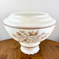 Large Quoizel White Blue Floral Trim Hurricane Lamp Shade | Glass Shade