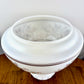 Large Quoizel White Blue Floral Trim Hurricane Lamp Shade | Glass Shade