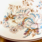 Large Quoizel White Blue Floral Trim Hurricane Lamp Shade | Glass Shade