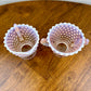 Vintage Duncan & Miller Pink Opalescent Hobnail Glass Creamer and Sugar Set