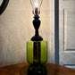 Vintage Green Glass Table Lamp | Vintage Lamp