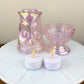 Rose Carnival Owl Fairy Lamp By Mosser Glass