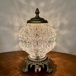Vintage Clear Cut Glass Nightlight Lamp | Vintage Lamp