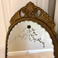 Antique July 8, 1930 Etched Leaves Dots Scalloped Glass Mirror | Vintage Mirror