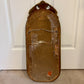 Antique July 8, 1930 Etched Leaves Dots Scalloped Glass Mirror | Vintage Mirror