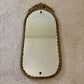 Antique July 8, 1930 Etched Leaves Dots Scalloped Glass Mirror | Vintage Mirror