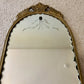 Antique July 8, 1930 Etched Leaves Dots Scalloped Glass Mirror | Vintage Mirror