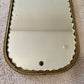 Antique July 8, 1930 Etched Leaves Dots Scalloped Glass Mirror | Vintage Mirror