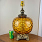 Vintage Amber Glass Table Lamp | Vintage Lamp