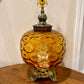 Vintage Amber Glass Table Lamp | Vintage Lamp