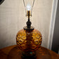 Vintage Amber Glass Table Lamp | Vintage Lamp