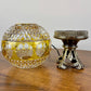 Vintage Amber Cut To Clear Crystal Glass Nightlight Lamp | Vintage Lamp