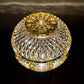 Vintage Amber Cut To Clear Crystal Glass Nightlight Lamp | Vintage Lamp
