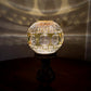 Vintage Amber Cut To Clear Crystal Glass Nightlight Lamp | Vintage Lamp