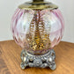 Vintage Purple Pink Optic Glass Gone With The Wind Lamp | Vintage Lamp