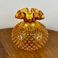Fenton Amber Hobnail Glass Hurricane Shade 3 Inch Fitter | Glass Shade