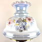 Vintage Blue Luster Blue Pink Floral Hurricane Lamp | Vintage Lamp