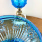 Vintage Fenton Colonial Blue Cabbage Rose Glass Hurricane Lamp | Vintage Lamp