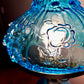 Vintage Fenton Colonial Blue Cabbage Rose Glass Hurricane Lamp | Vintage Lamp