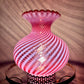 Fenton Cranberry Opalescent Swirl Glass Hurricane Shade