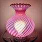 Fenton Cranberry Opalescent Swirl Glass Hurricane Shade