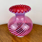 Fenton Cranberry Opalescent Swirl Glass Hurricane Shade