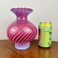 Fenton Cranberry Opalescent Swirl Glass Hurricane Shade