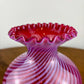 Fenton Cranberry Opalescent Swirl Glass Hurricane Shade