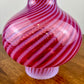 Fenton Cranberry Opalescent Swirl Glass Hurricane Shade