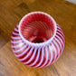 Fenton Cranberry Opalescent Swirl Glass Hurricane Shade