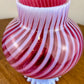 Fenton Cranberry Opalescent Swirl Glass Hurricane Shade