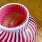Fenton Cranberry Opalescent Swirl Glass Hurricane Shade